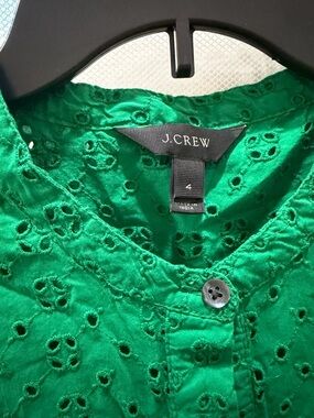 J.Crew Kelly Green Eyelet Sleeveless Midi Dress - Size 4